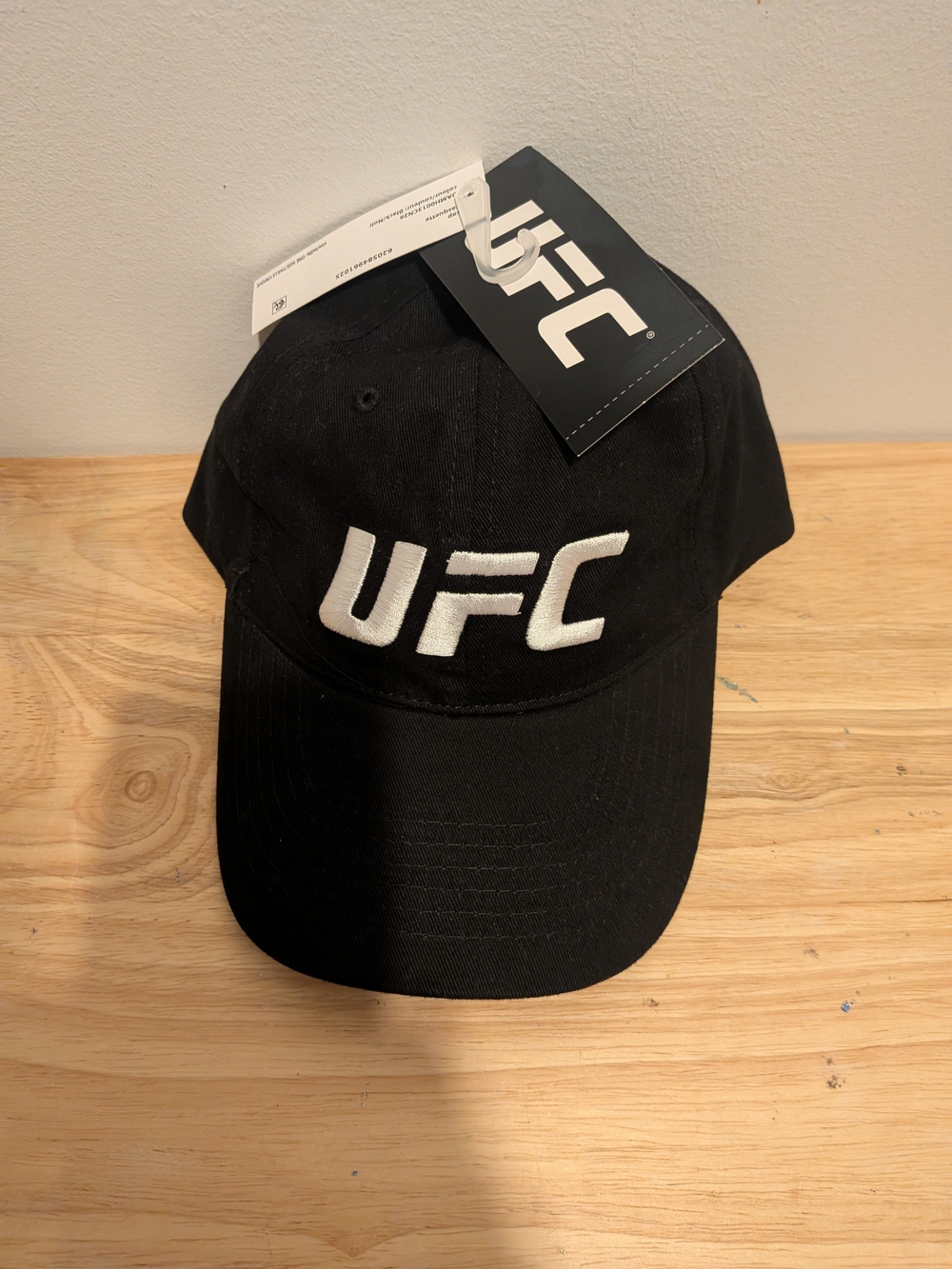 UFC Black Cap with White Embroidered Logo